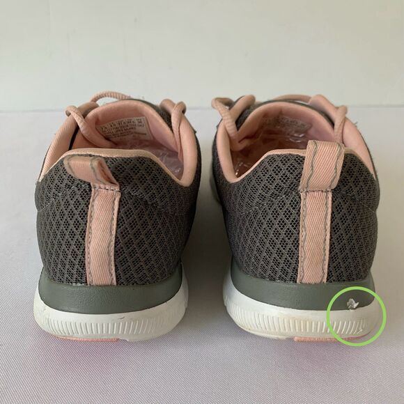 Skechers Flex Appeal 2.0 Shoes Sneakers Women 7.5 Gray Pink Workout Gym Running - Picture 7 of 9